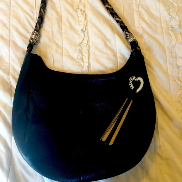 Gently used Brighton all leather brown bag with silver accents. - Picture 1 of 1
